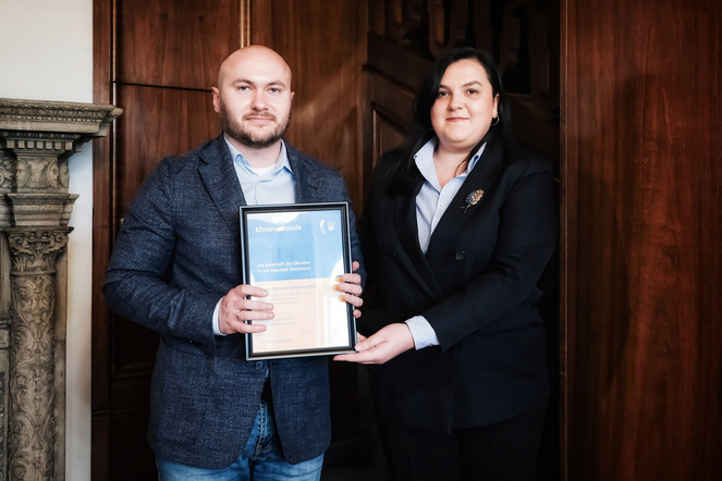 Präsentation von Mathe+ in der ukrainischen Botschaft in Wien 2024